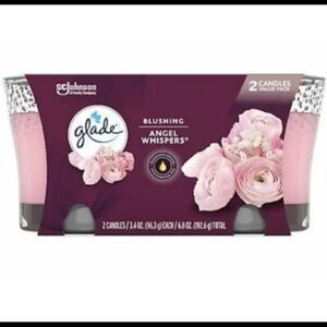 Glade Blushing Angel Whispers Candle Jar Air Freshener Twin Pack 3.4 Ounces RARE